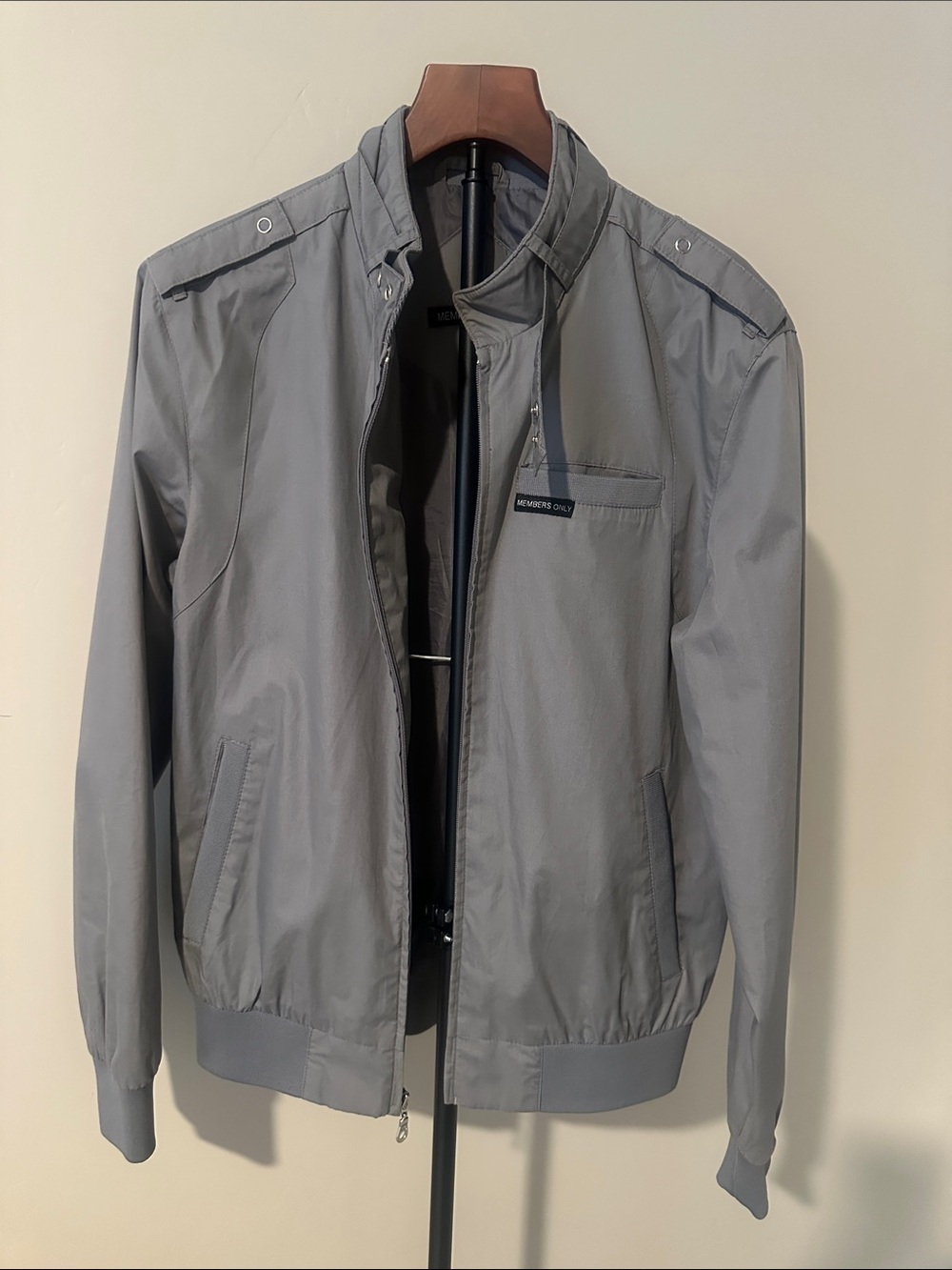 Members Only Light Gray Bomber Jacket